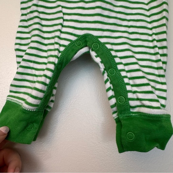 Koala Kids Mommy’s Lil Charmer Four Leaf Clover Green & White Striped Onesie - Picture 3 of 4